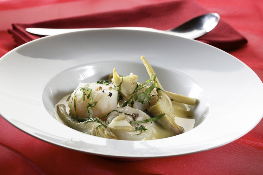 Recette nage de coquilles saintjacques basilic et artichauts