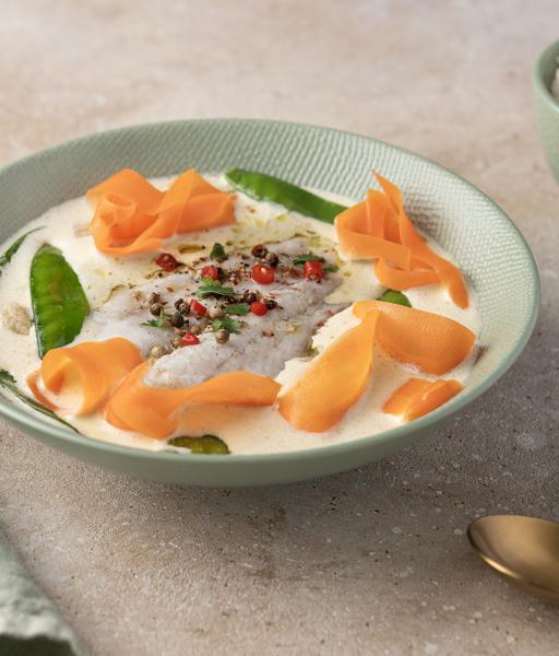 Lieu noir coco et citron vert au micro-ondes