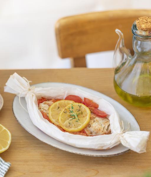 Papillote de filet de lieu noir